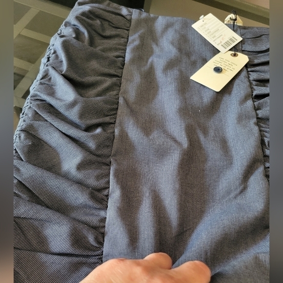 Anthropologie Cartonnier Gray  Ruched Sides Pencil Draped Mini/Midi Slip Skirt 6 - Picture 7 of 12
